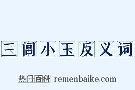 三闾小玉反义词是什么意思的图片